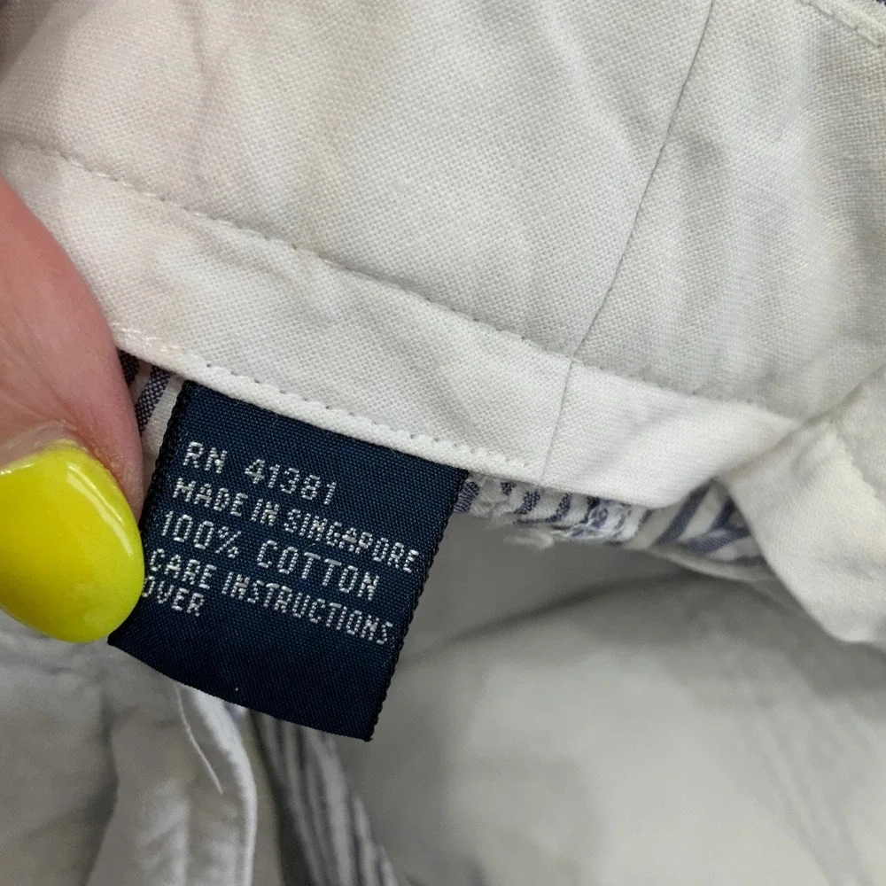 Polo Ralph Lauren 34x30 Striped Cotton Seersucker Pleated Cuffed Trousers Pans